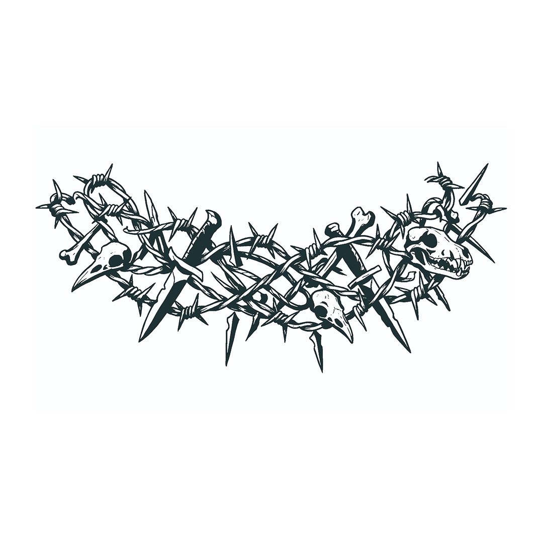 Thorned crown with skulls and spikes