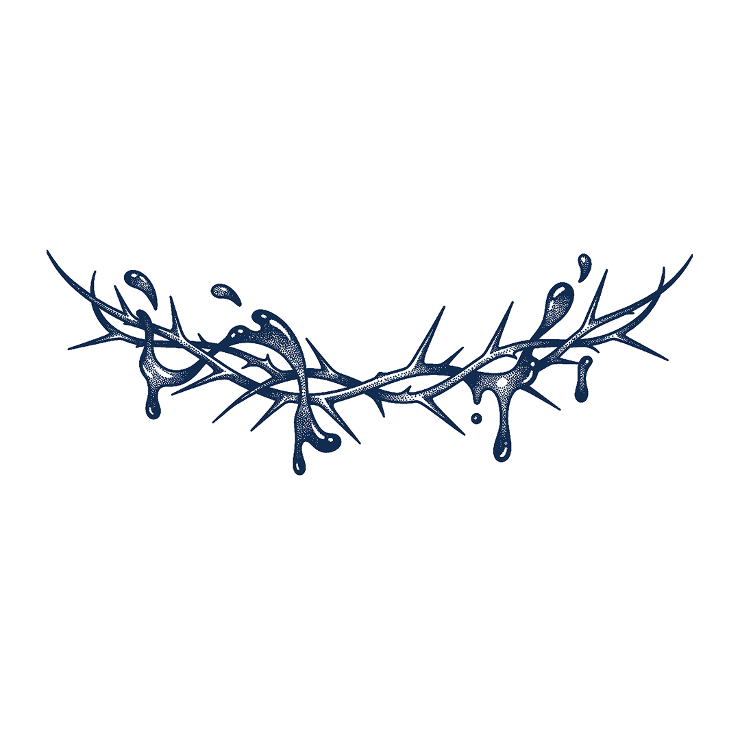 Crown of thorns with dripping ink