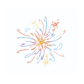 Colorful firework starburst, crayon style