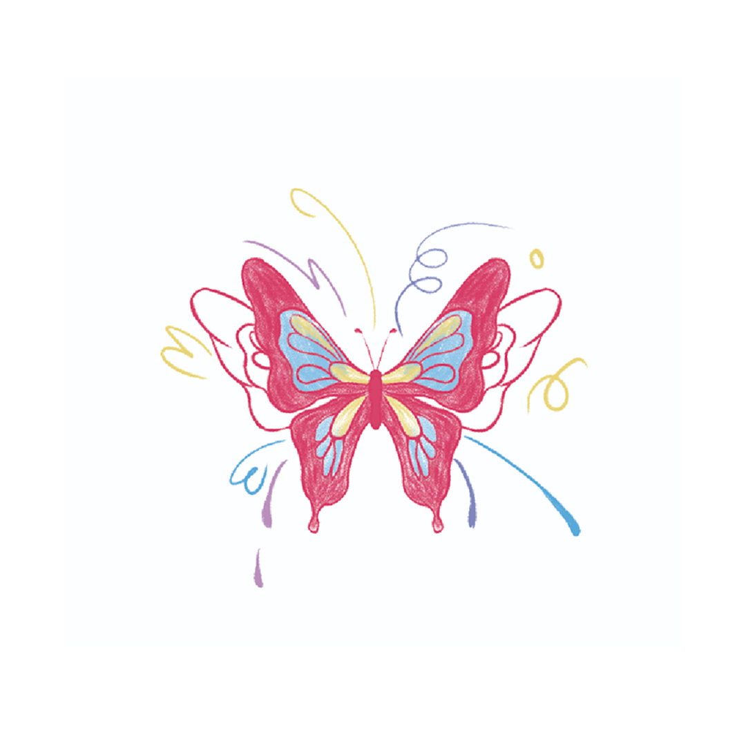 Hot pink butterfly with curls