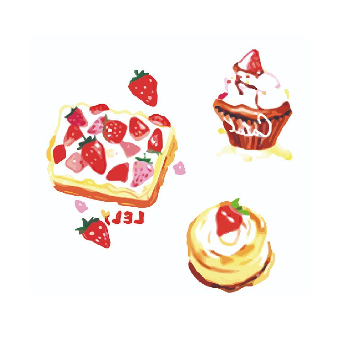 Strawberry shortcakes and cupcake