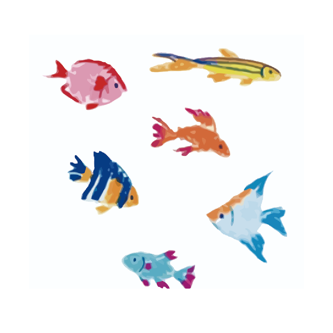 Painted tropical aquarium fish