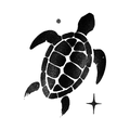 Stippled sea turtle silhouette