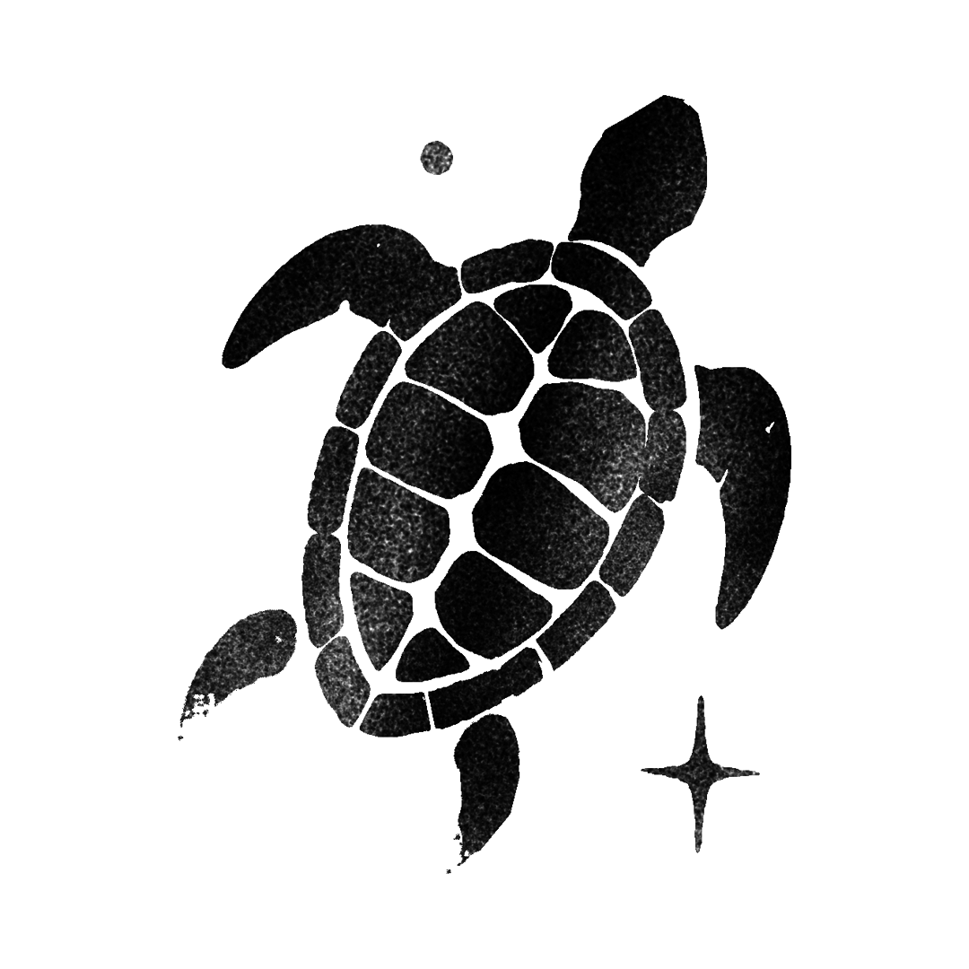 Stippled sea turtle silhouette