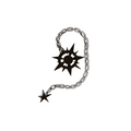 Spiked compass with chain and trailing star