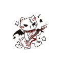 Zombie cat playing electric guitar