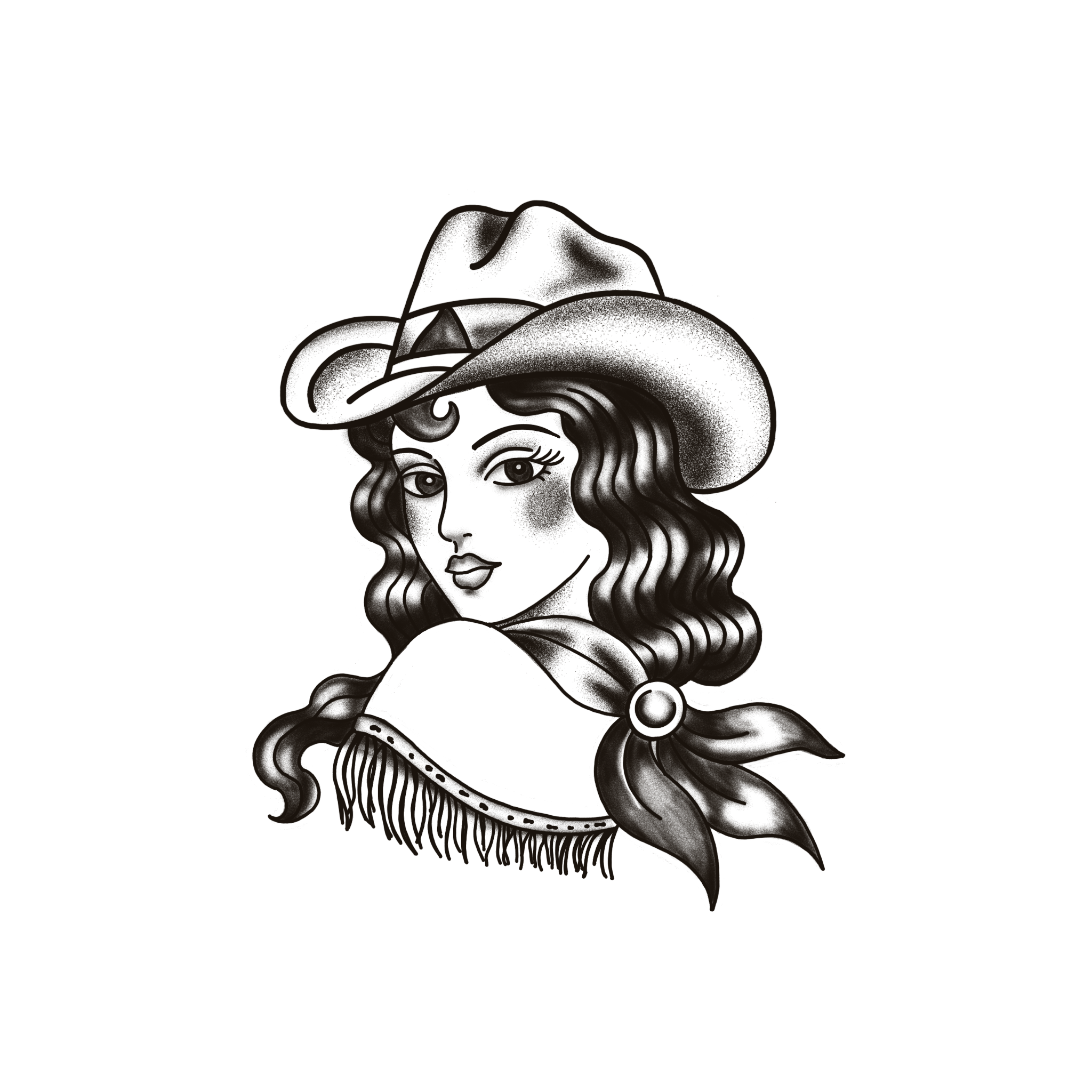 Cowgirl portrait with hat
