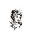 Classical Greek goddess portrait with star