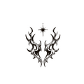 Symmetrical tribal flame wings with star
