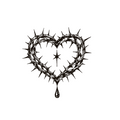 Heart of thorns with a teardrop