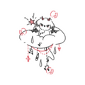 Little horned imp on a cloud