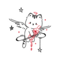 Winged cat with arrow